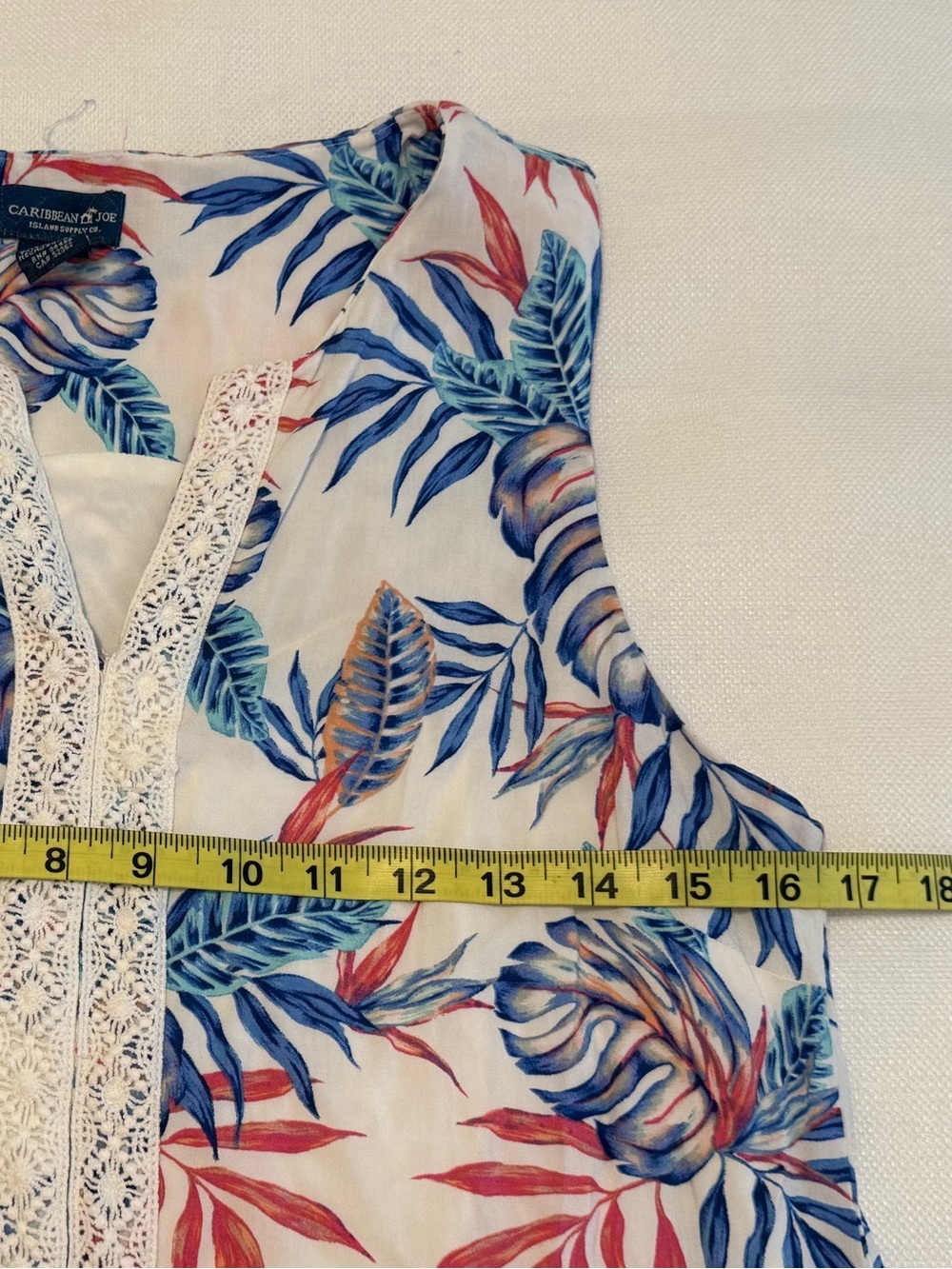 Caribbean Joe Tropical Floral Rayon Sleeveless Cruise Resort Beach Maxi Dress M - Picture 6 of 6